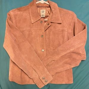 Pink Suede Leather Jacket.